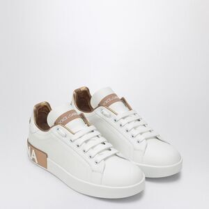 Dolce&Gabbana White/Gold Portofino Sneakers Women